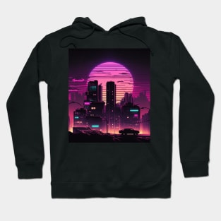 Synthwave City By Night Hoodie